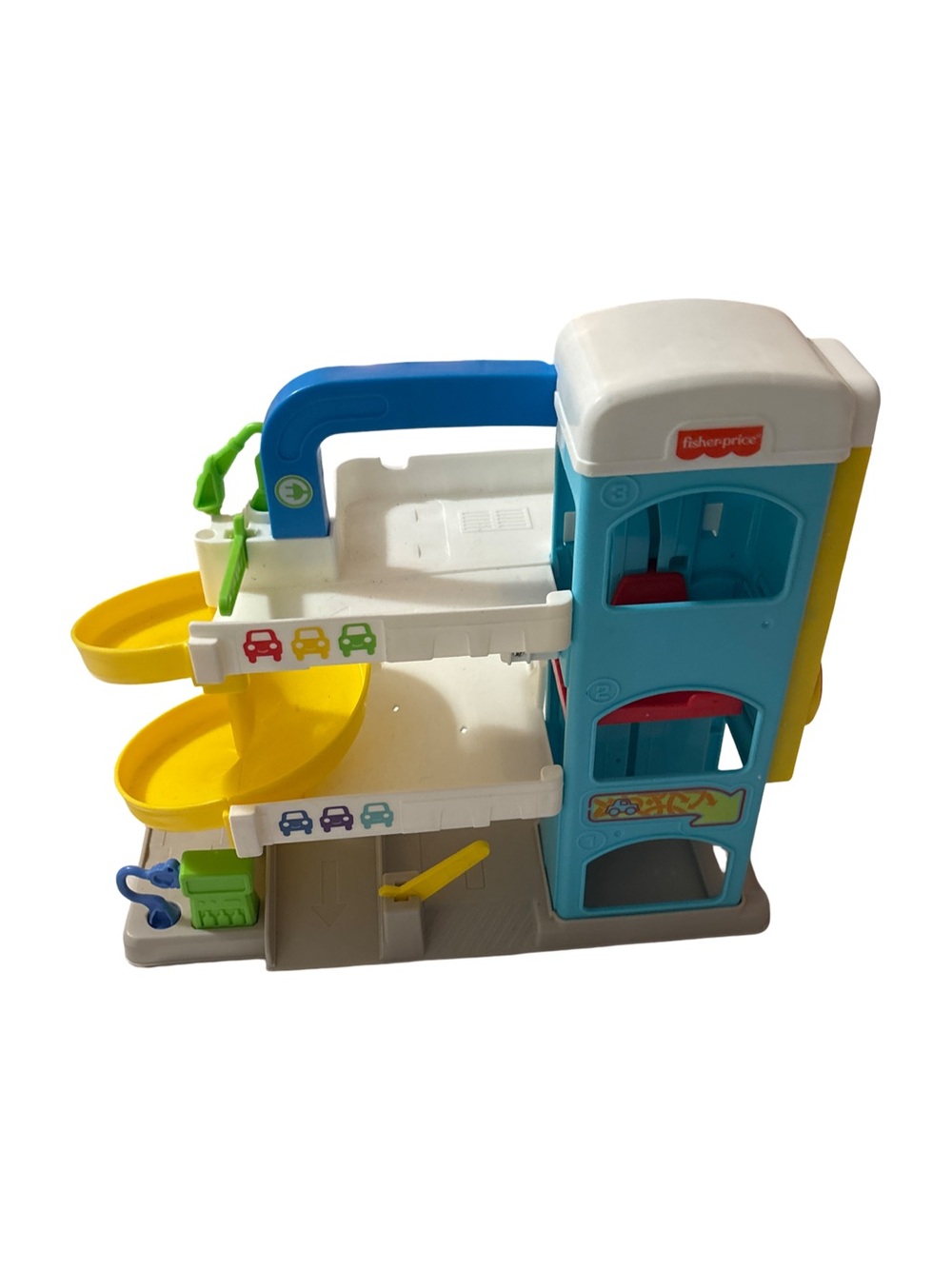 Fisher-Price Blue, Yellow & White Toy Car Garage Playset